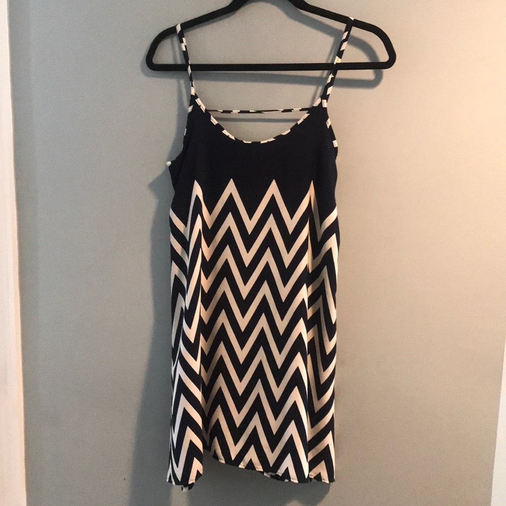 Blue and white dress